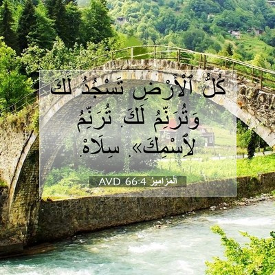 Picture 07 - اَلْمَزَامِيرُ 66:4 AVD - كُلُّ ٱلْأَرْضِ تَسْجُدُ - Bible Verse Picture