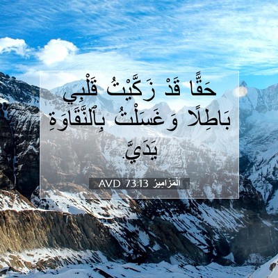 Picture 07 - اَلْمَزَامِيرُ 73:13 AVD - حَقًّا قَدْ زَكَّيْتُ - Bible Verse Picture
