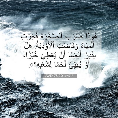 Picture 07 - اَلْمَزَامِيرُ 78:20 AVD - هُوَذَا ضَرَبَ - Bible Verse Picture