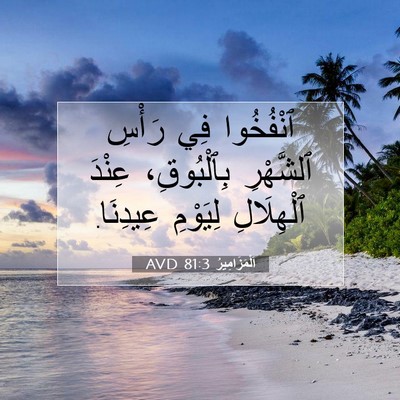 Picture 07 - اَلْمَزَامِيرُ 81:3 AVD - ٱنْفُخُوا فِي رَأْسِ - Bible Verse Picture