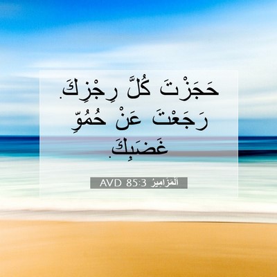 Picture 07 - اَلْمَزَامِيرُ 85:3 AVD - حَجَزْتَ كُلَّ رِجْزِكَ. - Bible Verse Picture
