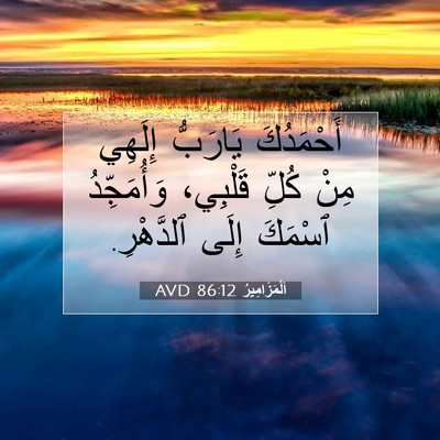 Picture 07 - اَلْمَزَامِيرُ 86:12 AVD - أَحْمَدُكَ يَارَبُّ - Bible Verse Picture