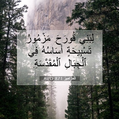 Picture 07 - اَلْمَزَامِيرُ 87:1 AVD - لِبَنِي قُورَحَ. مَزْمُورُ - Bible Verse Picture