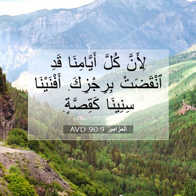 Picture 07 - اَلْمَزَامِيرُ 90:9 AVD - لِأَنَّ كُلَّ أَيَّامِنَا - Bible Verse Picture