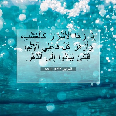 Picture 07 - اَلْمَزَامِيرُ 92:7 AVD - إِذَا زَهَا ٱلْأَشْرَارُ - Bible Verse Picture