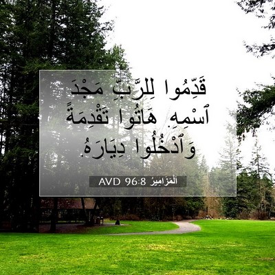 Picture 07 - اَلْمَزَامِيرُ 96:8 AVD - قَدِّمُوا لِلرَّبِّ - Bible Verse Picture