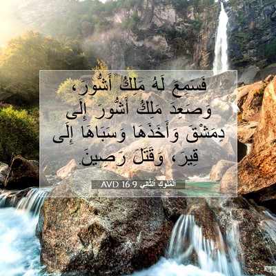 Picture 07 - اَلْمُلُوكِ ٱلثَّانِي 16:9 AVD - فَسَمِعَ لَهُ مَلِكُ - Bible Verse Picture