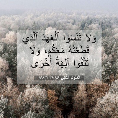 Picture 07 - اَلْمُلُوكِ ٱلثَّانِي 17:38 AVD - وَلَا تَنْسَوْا ٱلْعَهْدَ - Bible Verse Picture