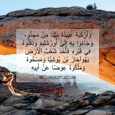 Picture 07 - اَلْمُلُوكِ ٱلثَّانِي 23:30 AVD - وَأَرْكَبَهُ عَبِيدُهُ - Bible Verse Picture