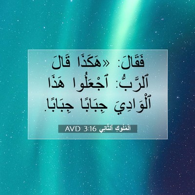 Picture 07 - اَلْمُلُوكِ ٱلثَّانِي 3:16 AVD - فَقَالَ: «هَكَذَا قَالَ - Bible Verse Picture