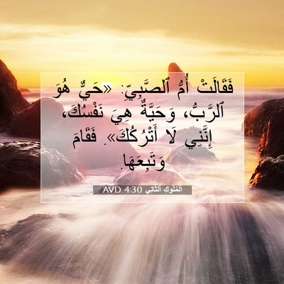 Picture 07 - اَلْمُلُوكِ ٱلثَّانِي 4:30 AVD - فَقَالَتْ أُمُّ - Bible Verse Picture