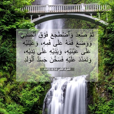 Picture 07 - اَلْمُلُوكِ ٱلثَّانِي 4:34 AVD - ثُمَّ صَعِدَ وَٱضْطَجَعَ - Bible Verse Picture