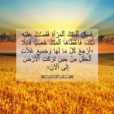 Picture 07 - اَلْمُلُوكِ ٱلثَّانِي 8:6 AVD - فَسَأَلَ ٱلْمَلِكُ - Bible Verse Picture