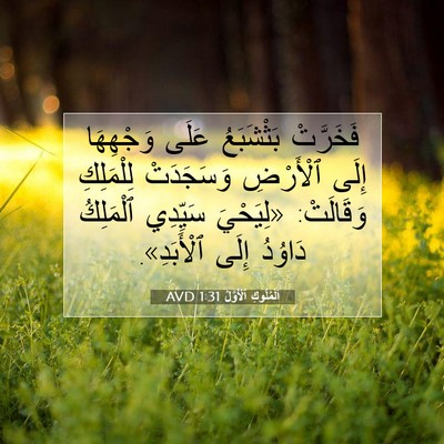 Picture 07 - اَلْمُلُوكِ ٱلْأَوَّلُ 1:31 AVD - فَخَرَّتْ بَثْشَبَعُ - Bible Verse Picture