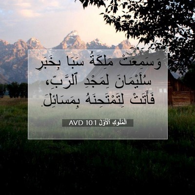 Picture 07 - اَلْمُلُوكِ ٱلْأَوَّلُ 10:1 AVD - وَسَمِعَتْ مَلِكَةُ سَبَا - Bible Verse Picture
