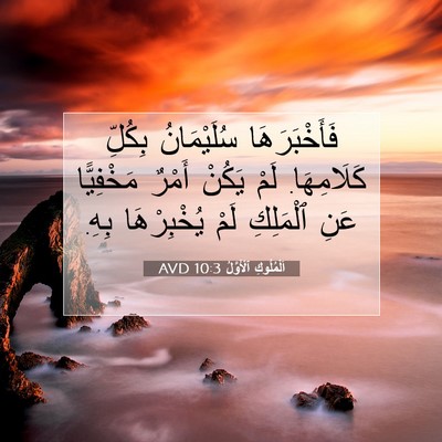 Picture 07 - اَلْمُلُوكِ ٱلْأَوَّلُ 10:3 AVD - فَأَخْبَرَهَا سُلَيْمَانُ - Bible Verse Picture