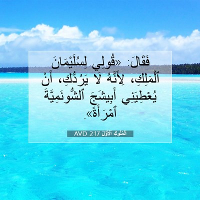 Picture 07 - اَلْمُلُوكِ ٱلْأَوَّلُ 2:17 AVD - فَقَالَ: «قُولِي - Bible Verse Picture