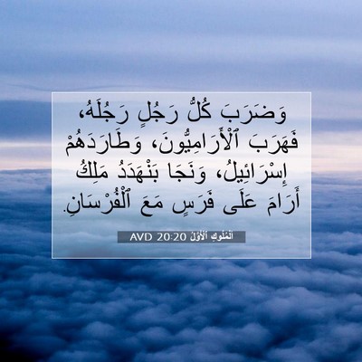 Picture 07 - اَلْمُلُوكِ ٱلْأَوَّلُ 20:20 AVD - وَضَرَبَ كُلُّ رَجُلٍ - Bible Verse Picture