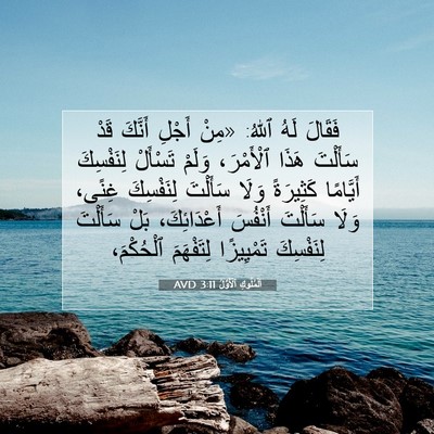 Picture 07 - اَلْمُلُوكِ ٱلْأَوَّلُ 3:11 AVD - فَقَالَ لَهُ ٱللهُ: «مِنْ - Bible Verse Picture