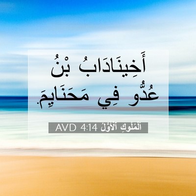 Picture 07 - اَلْمُلُوكِ ٱلْأَوَّلُ 4:14 AVD - أَخِينَادَابُ بْنُ عُدُّو - Bible Verse Picture