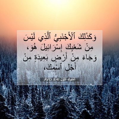 Picture 07 - اَلْمُلُوكِ ٱلْأَوَّلُ 8:41 AVD - وَكَذَلِكَ ٱلْأَجْنَبِيُّ - Bible Verse Picture