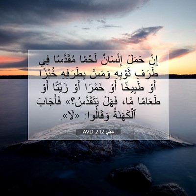 Picture 07 - حَجَّي 2:12 AVD - إِنْ حَمَلَ إِنْسَانٌ - Bible Verse Picture
