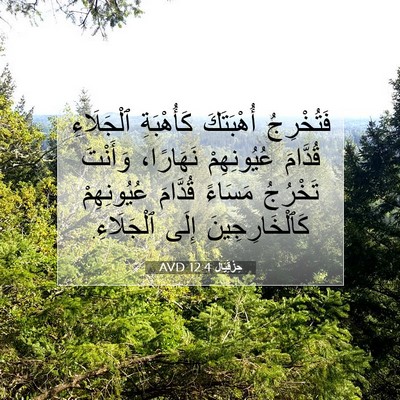 Picture 07 - حِزْقِيَال 12:4 AVD - فَتُخْرِجُ أُهْبَتَكَ - Bible Verse Picture