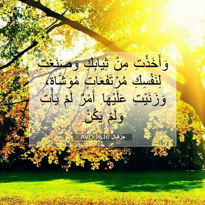 Picture 07 - حِزْقِيَال 16:16 AVD - وَأَخَذْتِ مِنْ ثِيَابِكِ - Bible Verse Picture