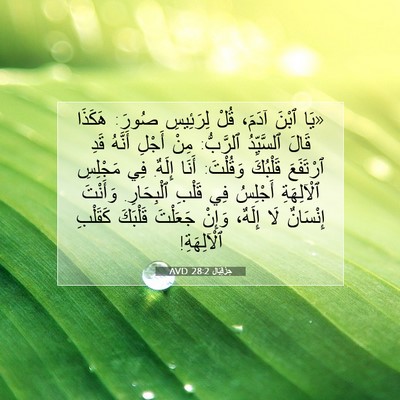 Picture 07 - حِزْقِيَال 28:2 AVD - «يَا ٱبْنَ آدَمَ، قُلْ - Bible Verse Picture
