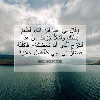 Picture 07 - حِزْقِيَال 3:3 AVD - وَقَالَ لِي: «يَا ٱبْنَ - Bible Verse Picture