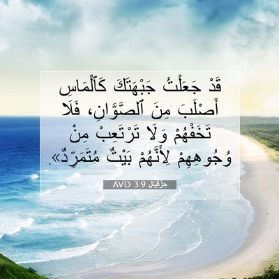 Picture 07 - حِزْقِيَال 3:9 AVD - قَدْ جَعَلْتُ جَبْهَتَكَ - Bible Verse Picture