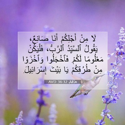 Picture 07 - حِزْقِيَال 36:32 AVD - لَا مِنْ أَجْلِكُمْ أَنَا - Bible Verse Picture