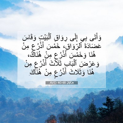 Picture 07 - حِزْقِيَال 40:48 AVD - وَأَتَى بِي إِلَى رِوَاقِ - Bible Verse Picture