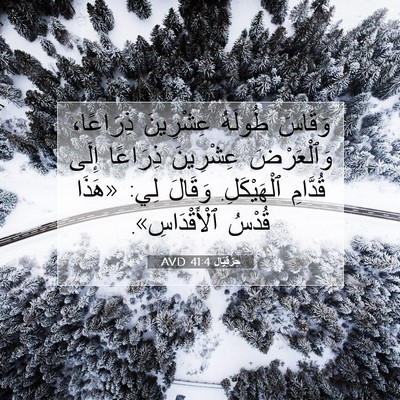 Picture 07 - حِزْقِيَال 41:4 AVD - وَقَاسَ طُولَهُ عِشْرِينَ - Bible Verse Picture