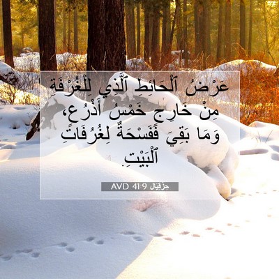 Picture 07 - حِزْقِيَال 41:9 AVD - عَرْضُ ٱلْحَائِطِ ٱلَّذِي - Bible Verse Picture