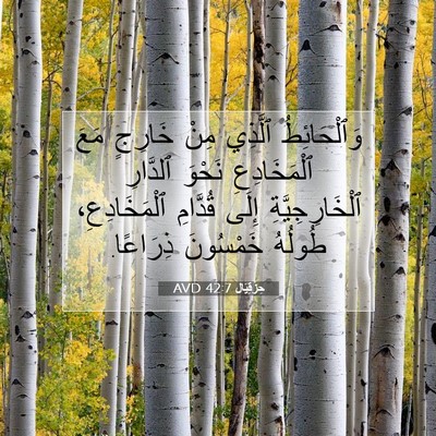 Picture 07 - حِزْقِيَال 42:7 AVD - وَٱلْحَائِطُ ٱلَّذِي مِنْ - Bible Verse Picture