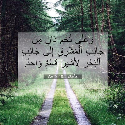 Picture 07 - حِزْقِيَال 48:2 AVD - وَعَلَى تُخْمِ دَانٍ مِنْ - Bible Verse Picture