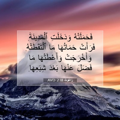 Picture 07 - رَاعُوث 2:18 AVD - فَحَمَلَتْهُ وَدَخَلَتِ - Bible Verse Picture