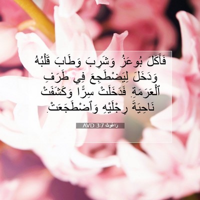 Picture 07 - رَاعُوث 3:7 AVD - فَأَكَلَ بُوعَزُ وَشَرِبَ - Bible Verse Picture