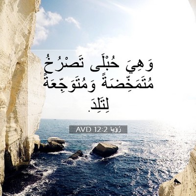 Picture 07 - رُؤيا 12:2 AVD - وَهِيَ حُبْلَى تَصْرُخُ - Bible Verse Picture