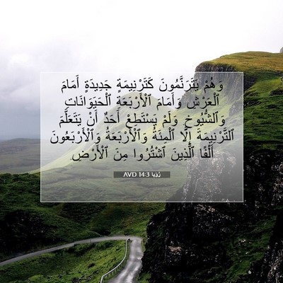 Picture 07 - رُؤيا 14:3 AVD - وَهُمْ يَتَرَنَّمُونَ - Bible Verse Picture