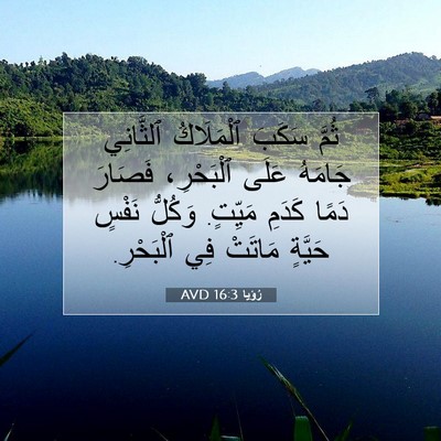 Picture 07 - رُؤيا 16:3 AVD - ثُمَّ سَكَبَ ٱلْمَلَاكُ - Bible Verse Picture