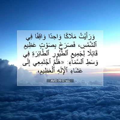Picture 07 - رُؤيا 19:17 AVD - وَرَأَيْتُ مَلَاكًا - Bible Verse Picture