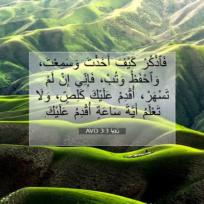 Picture 07 - رُؤيا 3:3 AVD - فَٱذْكُرْ كَيْفَ أَخَذْتَ - Bible Verse Picture