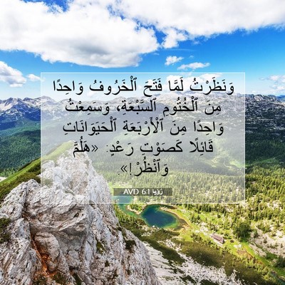Picture 07 - رُؤيا 6:1 AVD - وَنَظَرْتُ لَمَّا فَتَحَ - Bible Verse Picture