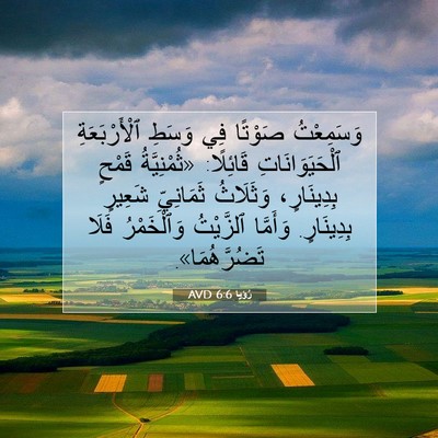 Picture 07 - رُؤيا 6:6 AVD - وَسَمِعْتُ صَوْتًا فِي - Bible Verse Picture