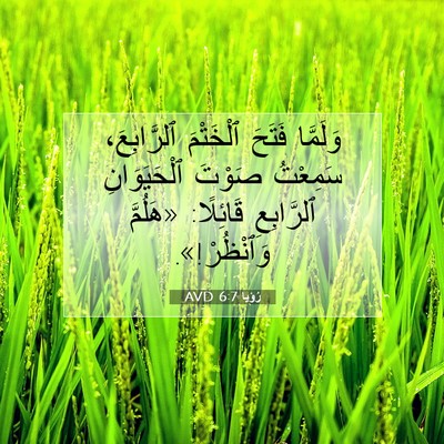 Picture 07 - رُؤيا 6:7 AVD - وَلَمَّا فَتَحَ ٱلْخَتْمَ - Bible Verse Picture