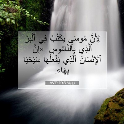 Picture 07 - رُومِيَةَ 10:5 AVD - لِأَنَّ مُوسَى يَكْتُبُ - Bible Verse Picture