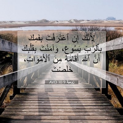 Picture 07 - رُومِيَةَ 10:9 AVD - لِأَنَّكَ إِنِ - Bible Verse Picture