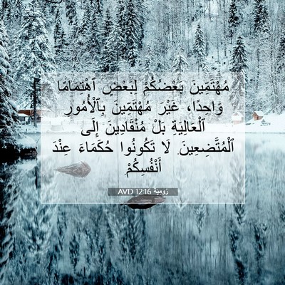 Picture 07 - رُومِيَةَ 12:16 AVD - مُهْتَمِّينَ بَعْضُكُمْ - Bible Verse Picture